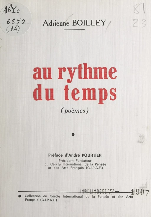 Au rythme du temps - Adrienne Boilley - FeniXX réédition numérique