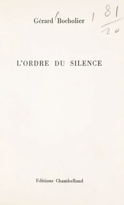 L'ordre du silence