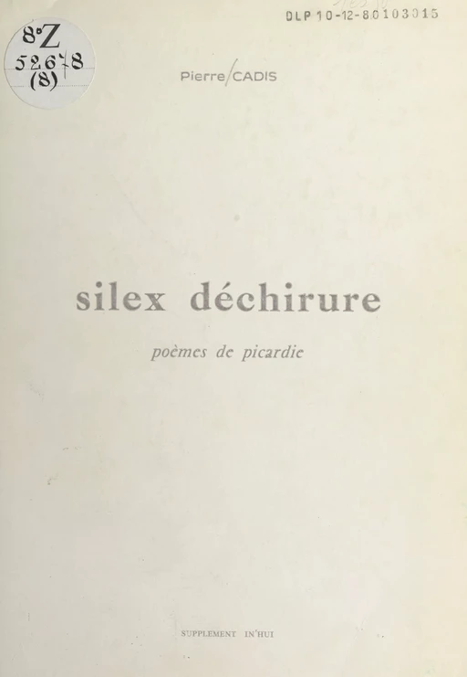 Silex déchirure - Pierre Cadis - FeniXX réédition numérique