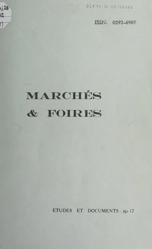 Foires et marchés dans le département de la Loire principalement aux XIXe et XXe siècles - Robert Bouiller - FeniXX réédition numérique