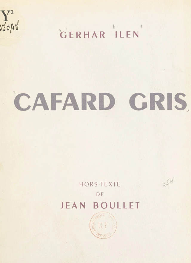 Cafard gris - Gerhar Ilen - FeniXX réédition numérique