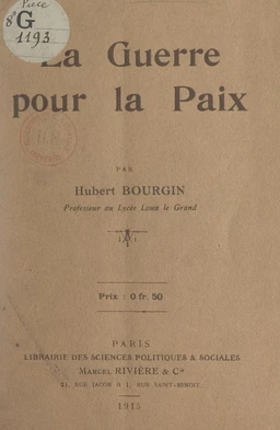 La guerre pour la paix