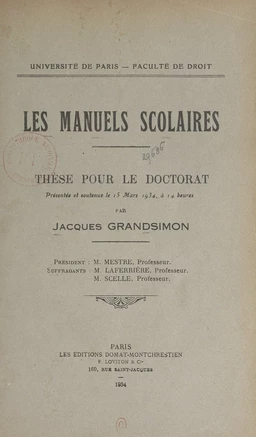 Les manuels scolaires