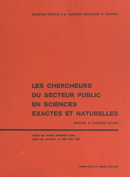 Les chercheurs du secteur public en sciences exactes et naturelles (médecine et pharmacie exlues)