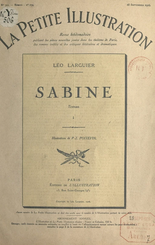 Sabine - Léo Larguier - FeniXX réédition numérique