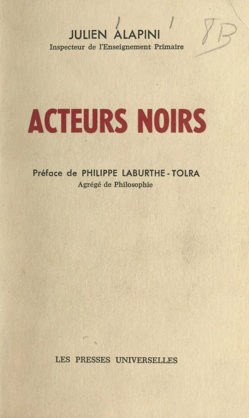 Acteurs noirs - Julien Alapini - FeniXX réédition numérique