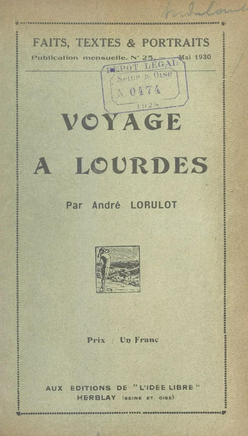 Voyage à Lourdes - André Lorulot - FeniXX réédition numérique