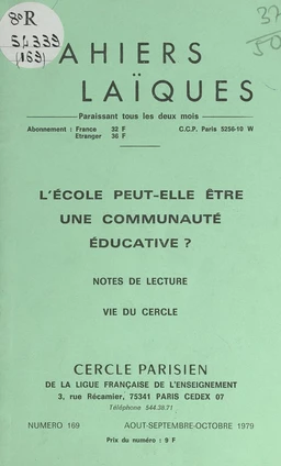 L'École peut-elle être une communauté éducative ?