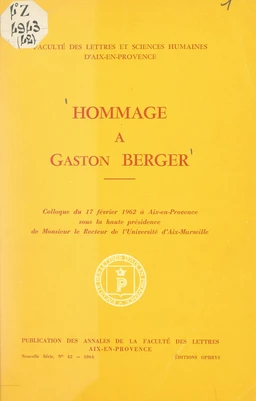 Hommage à Gaston Berger