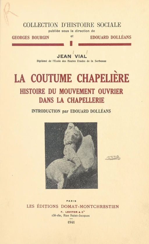 La coutume chapelière - Jean Vial - FeniXX réédition numérique