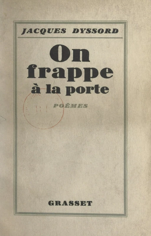 On frappe à la porte - Jacques Dyssord - FeniXX réédition numérique