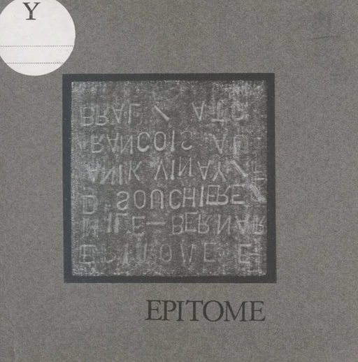 Épitome - François Aubral, Anik Vinay - FeniXX réédition numérique