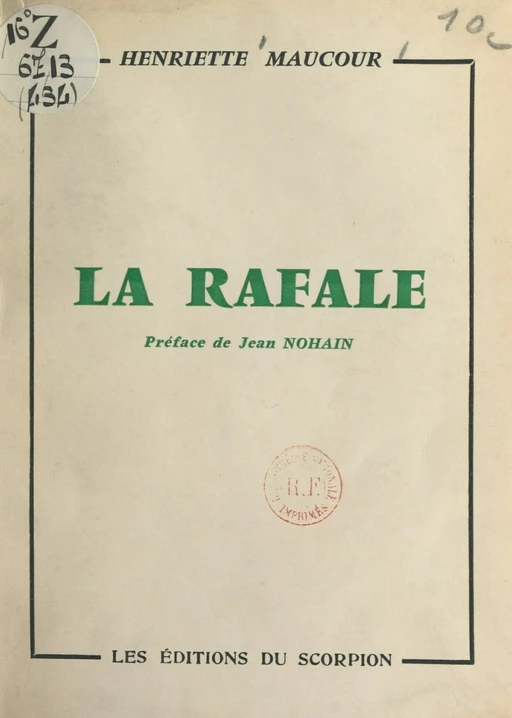 La rafale - Henriette Maucour - FeniXX réédition numérique