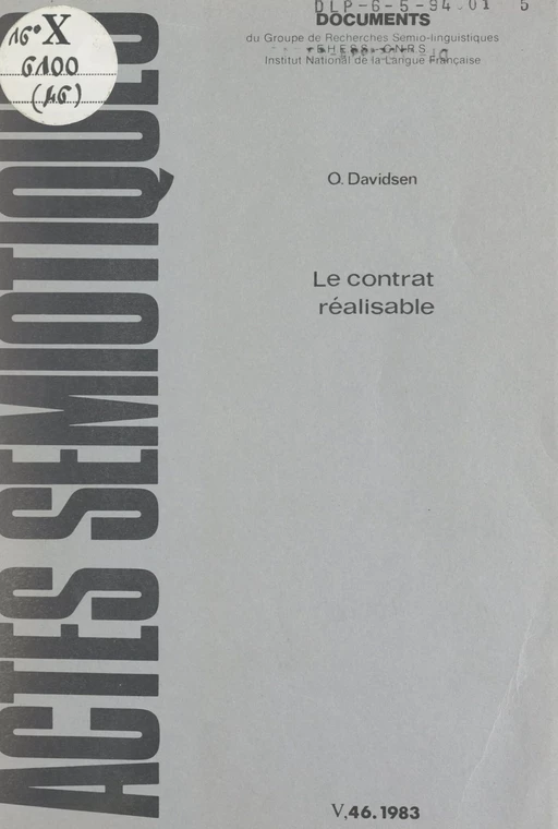 Le contrat réalisable - Ole Davidsen - FeniXX réédition numérique