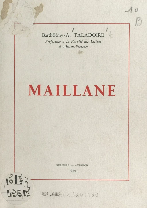 Maillane - Barthélémy-Antonin Taladoire - FeniXX réédition numérique