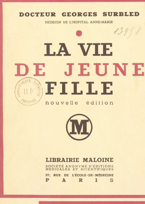 La vie de jeune fille - Georges Surbled - FeniXX réédition numérique