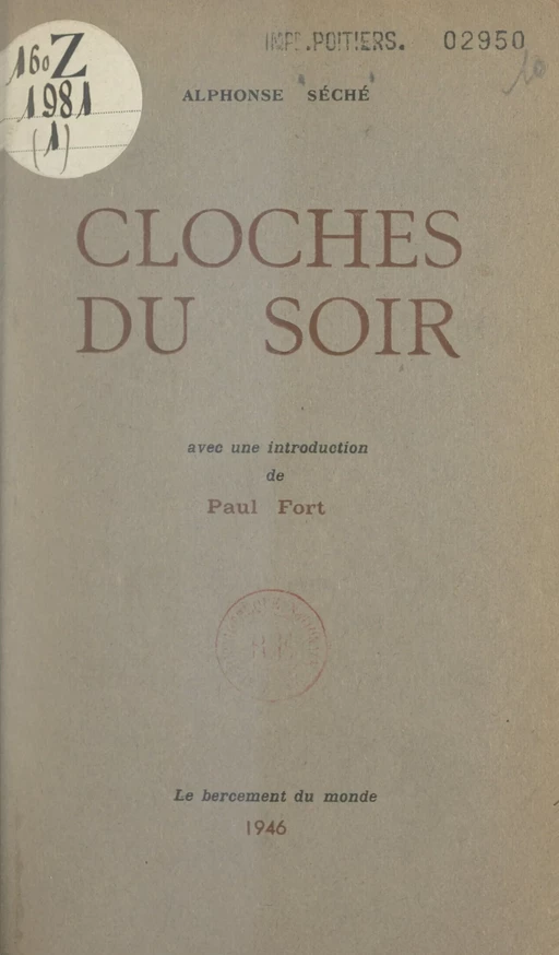 Cloches du soir - Alphonse Séché - FeniXX réédition numérique