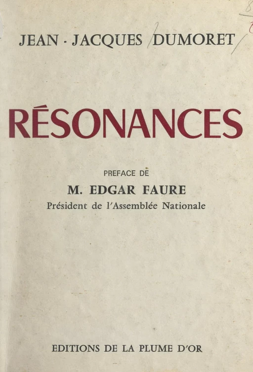 Résonances - Jean-Jacques Dumoret - FeniXX réédition numérique