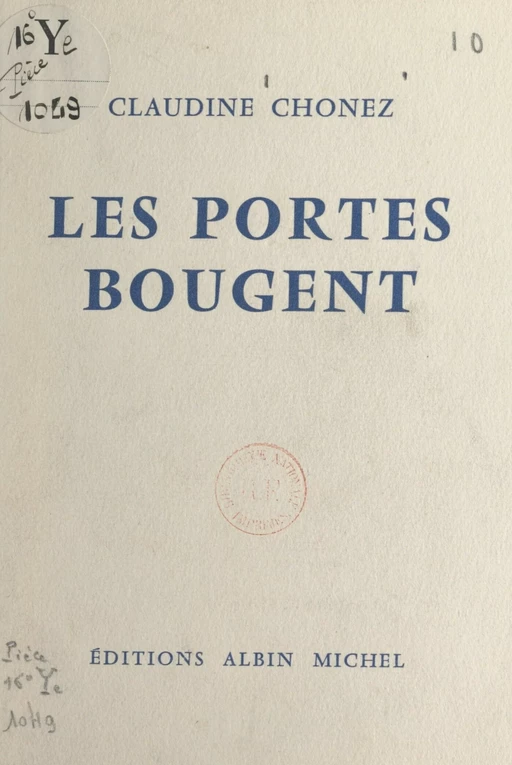 Les portes bougent - Claudine Chonez - FeniXX réédition numérique