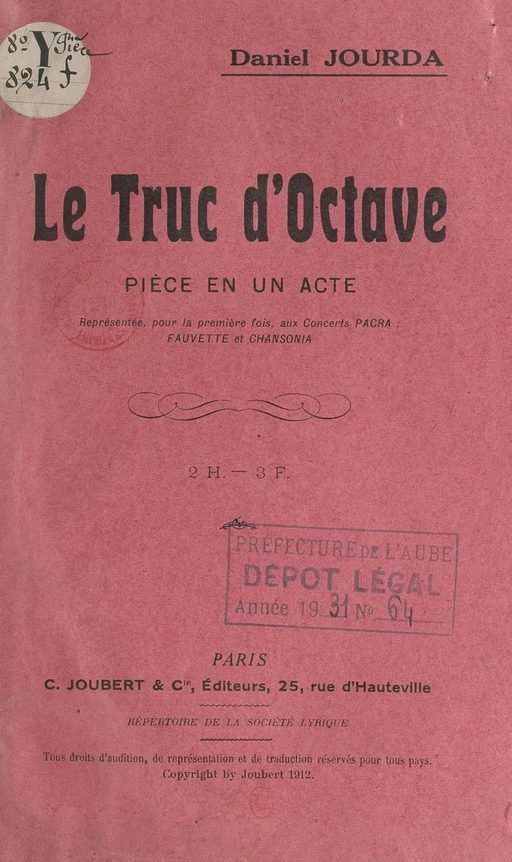 Le truc d'Octave - Daniel Jourda - FeniXX réédition numérique