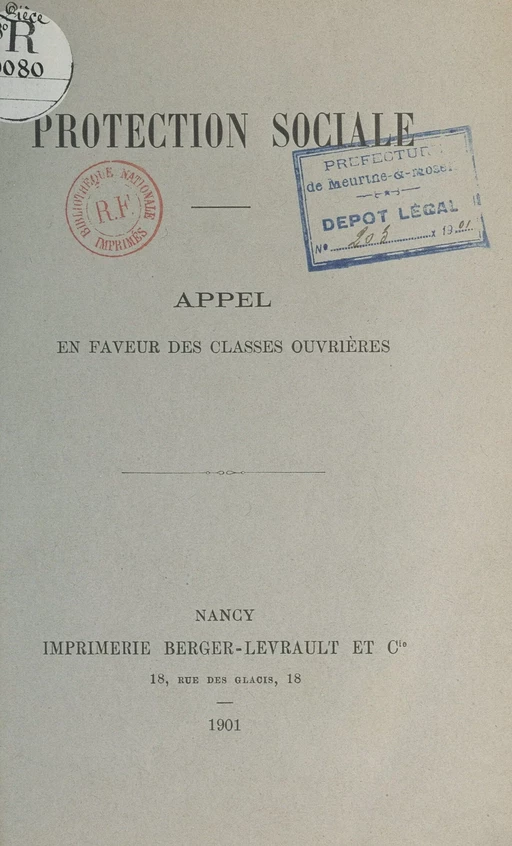 Protection sociale - Charles Vicq - FeniXX réédition numérique