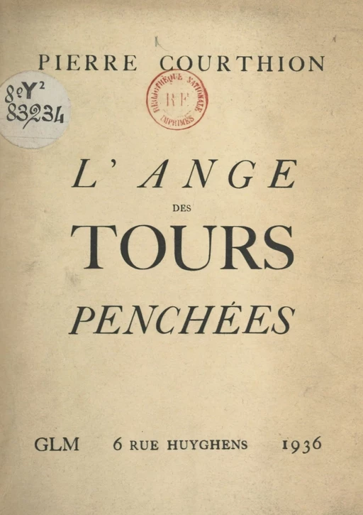 L'ange des tours penchées - Pierre Courthion - FeniXX réédition numérique