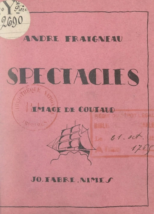 Spectacles - André Fraigneau - FeniXX réédition numérique