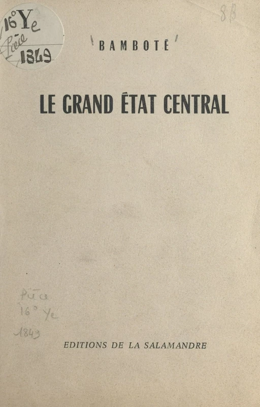 Le grand État central - Makombo Bamboté - FeniXX réédition numérique