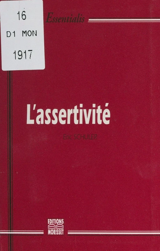 L'assertivité - Éric F. Schuler - FeniXX réédition numérique