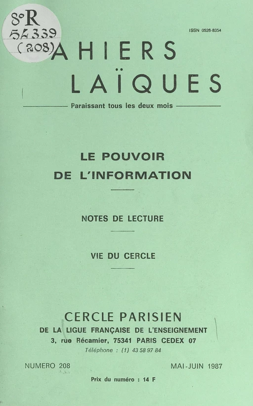 Le pouvoir de l'information - Henri Caillavet, Pierre Lamarque, Marc Paillet - FeniXX réédition numérique