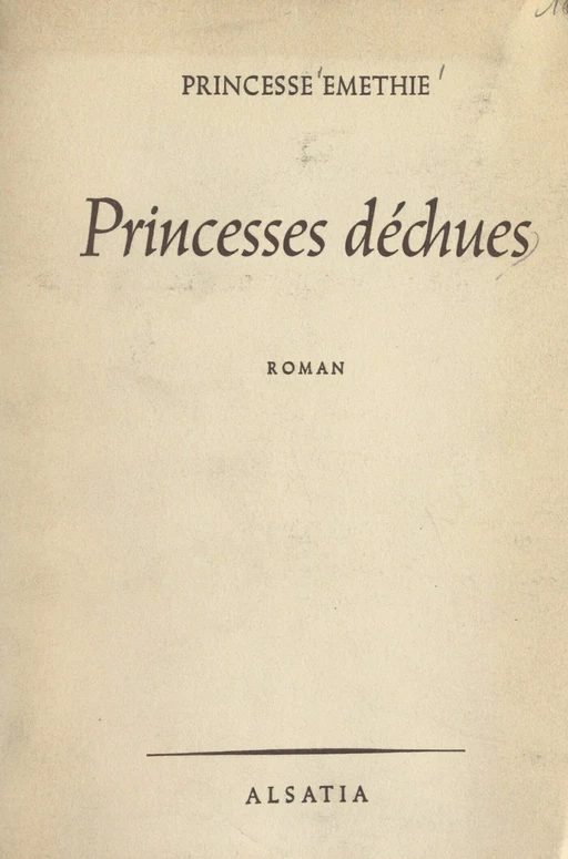 Princesses déchues -  Princesse Éméthie - FeniXX réédition numérique