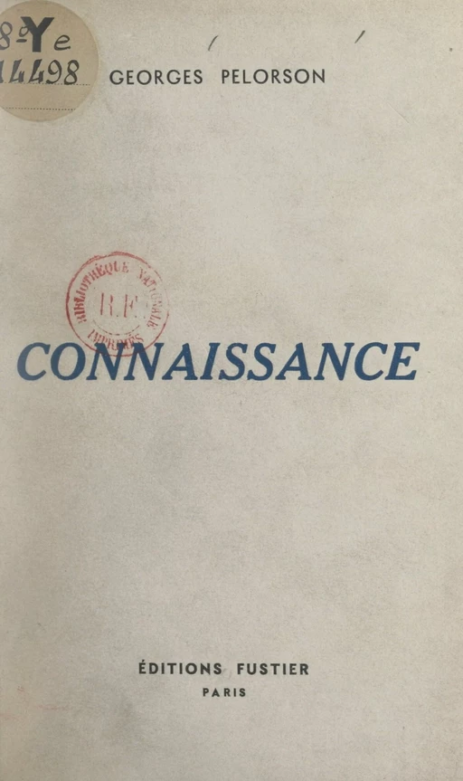 Connaissance - Georges Belmont - FeniXX réédition numérique