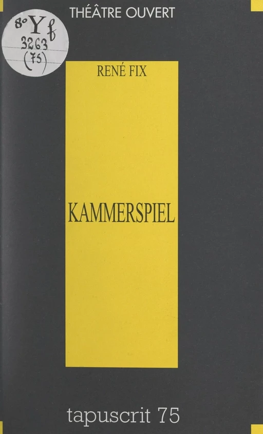 Kammerspiel - René Fix - FeniXX réédition numérique