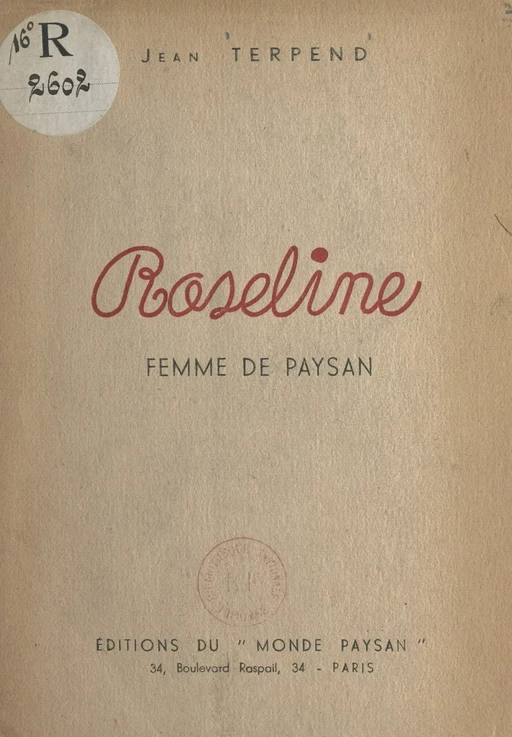 Roseline - Jean Terpend - FeniXX réédition numérique