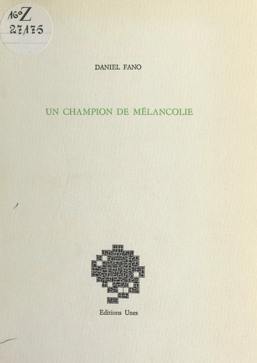 Un champion de mélancolie - Daniel Fano - FeniXX réédition numérique