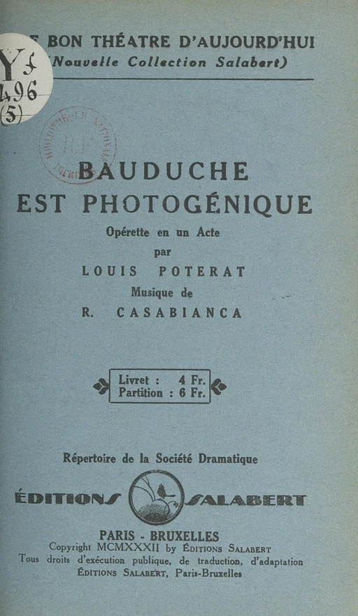 Bauduche est photogénique - Louis Poterat - FeniXX réédition numérique