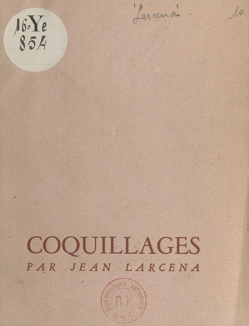 Coquillages - Jean Larcena - FeniXX réédition numérique