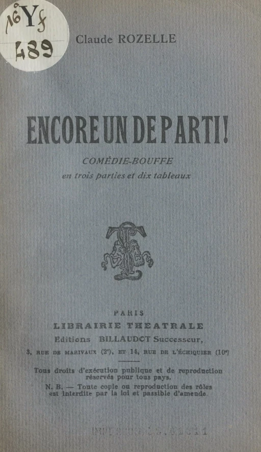 Encore un de parti ! - Claude Rozelle - FeniXX réédition numérique