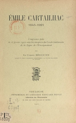 Émile Cartailhac, 1845-1921