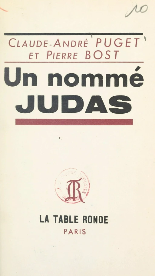 Un nommé Judas - Pierre Bost, Claude-André Puget - FeniXX réédition numérique