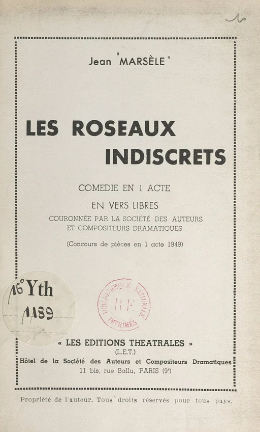 Les roseaux indiscrets - Jean Marsèle - FeniXX réédition numérique