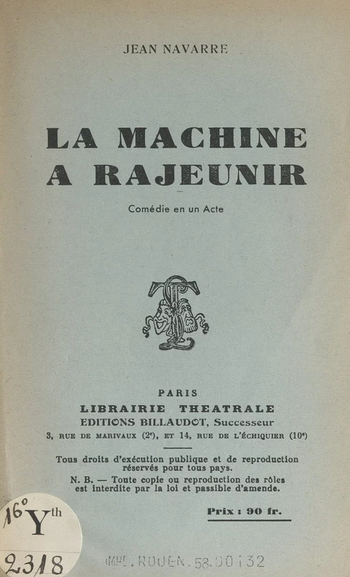 La machine à rajeunir - Jean Navarre - FeniXX réédition numérique