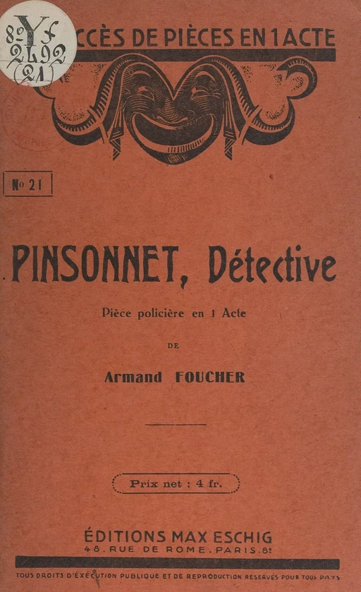 Pinsonnet, détective - Armand Foucher - FeniXX réédition numérique