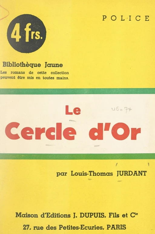 Le cercle d'or - Louis-Thomas Jurdant - FeniXX réédition numérique