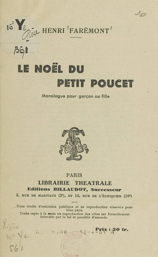 Le noël du petit Poucet - Henri Farémont - FeniXX réédition numérique