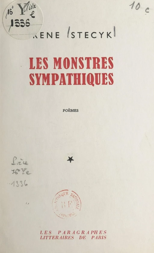 Les monstres sympathiques - Irène Stecyk - FeniXX réédition numérique