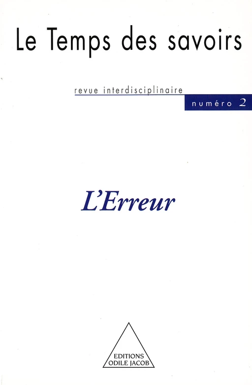 L' Erreur - Dominique Rousseau, Michel Morvan - Odile Jacob