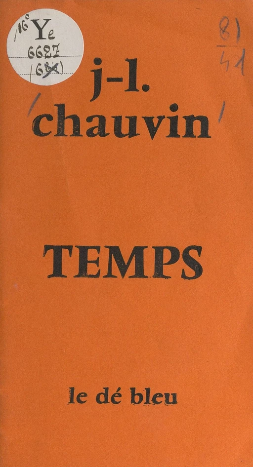 Temps - Jean-Louis Chauvin - FeniXX réédition numérique