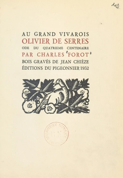 Au grand Vivarois, Olivier de Serres - Charles Forot - FeniXX réédition numérique