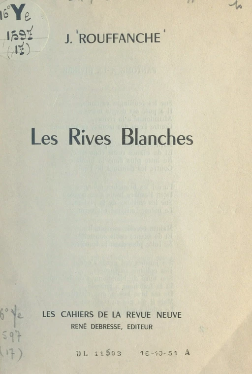 Les rives blanches - Joseph Rouffanche - FeniXX réédition numérique